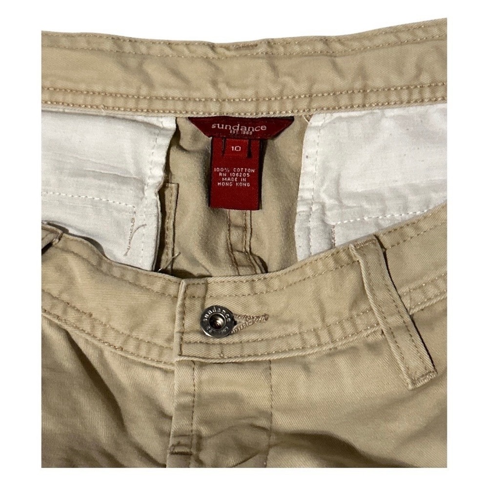 Sundance Women's Cargo Crop Utility Pant Cotton Size 10 Khaki Beige - Picture 3 of 8